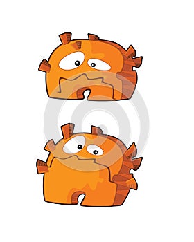 Cartoon scene with some alien creature on white background - illustration for children