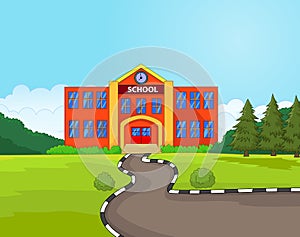 Cartoon school building