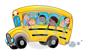 Diseno de pintura el autobús feliz estudiantes 