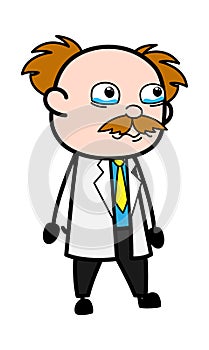 Cartoon Scientist Crying