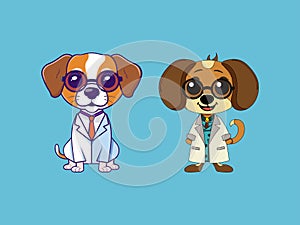 Cartoon Scientist Dog