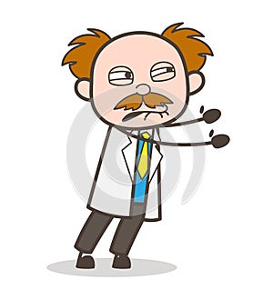 Cartoon Scientist Helpless Expression Vector