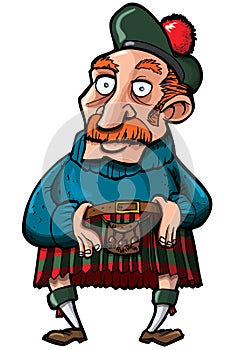 Cartoon Scotsman with a kilt and sporran photo