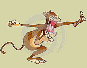 Cartoon screaming monkey red