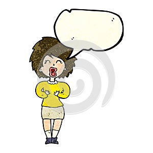 cartoon screaming woman with speech bubble