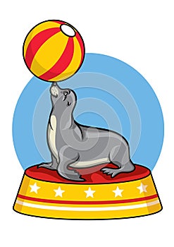 Cartoon seal circus