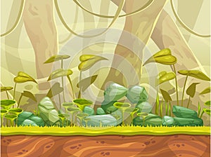 Cartoon seamless nature landscape