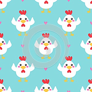 Cartoon seamless pattern with cute chick, vector illustration