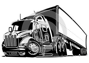 Cartoon semi truck