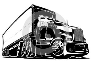 Cartoon semi truck