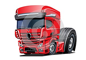 Cartoon semi truck isolated on white background