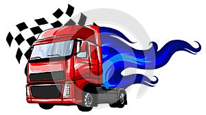 Cartoon semi truck. vector format separated by groups and layers for easy edit
