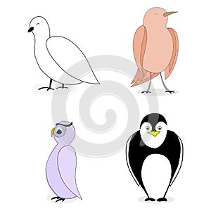 Cartoon set bird character