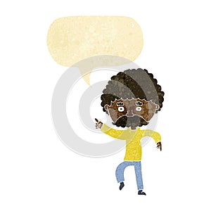 cartoon seventies style man disco dancing with speech bubble