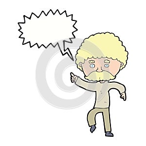 cartoon seventies style man disco dancing with speech bubble