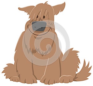 Cartoon shaggy brown dog animal character