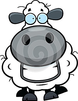 Cartoon Sheep Grinning