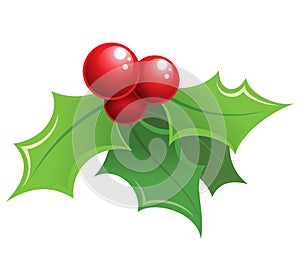 Cartoon shiny Christmas holly decorative ornament