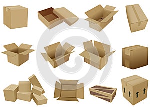 Cartoon shipping boxes