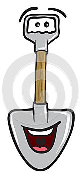 Cartoon shovel character