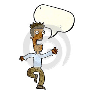 cartoon shrieking man with speech bubble