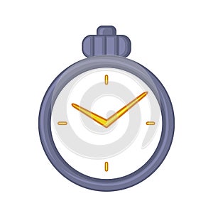 Cartoon simple mechanical stopwatch icon on white background