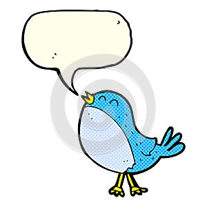 cartoon singing bird with speech bubble