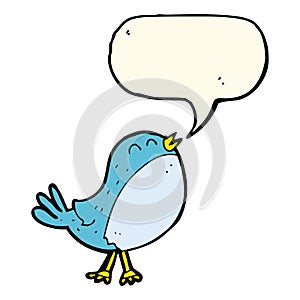 cartoon singing bird with speech bubble