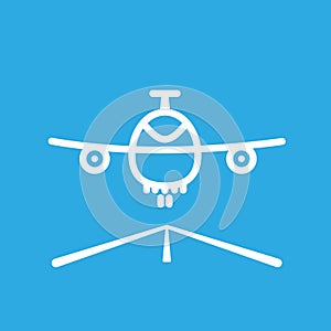 Cartoon sketch airplane icon vector illustration.