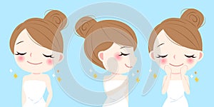 Cartoon skin care woman