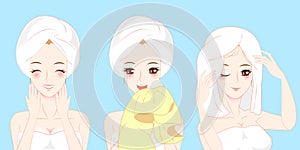 Cartoon skin care woman