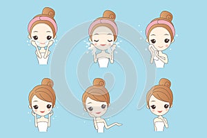 Cartoon skin care woman