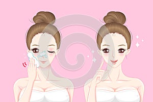 Cartoon skin care woman