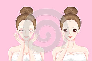 Cartoon skin care woman