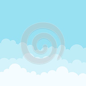 Cartoon sky background with clouds