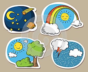 Cartoon sky stickers
