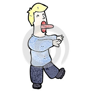 cartoon sleepwalking man