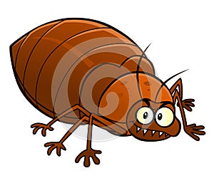 Cartoon smiling bedbug