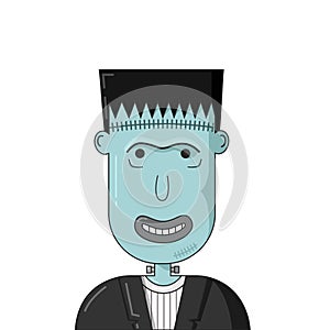 Cartoon Smiling Frankenstein Head