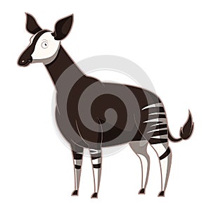 Cartoon smiling Okapi