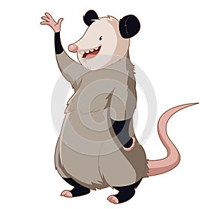 Cartoon smiling Opossum