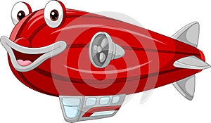 Cartoon smiling red zeppelin mascot