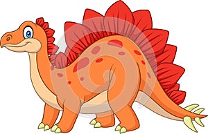 Cartoon smiling stegosaurus
