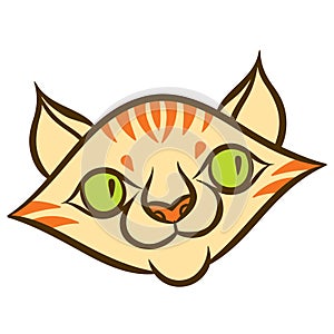 Cartoon smiling tabby cat