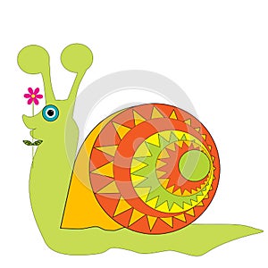 Cartoon snail isolated on white background