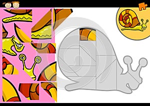 Cartoon snail jigsaw puzzle game
