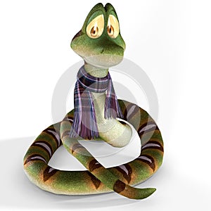 Cartoon snake with scarf
