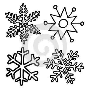 Cartoon Snowflake set.