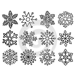 Cartoon Snowflake set.