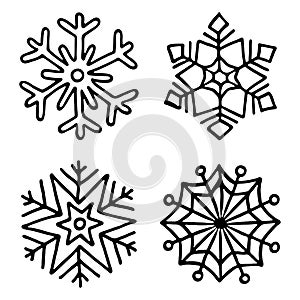 Cartoon Snowflake set